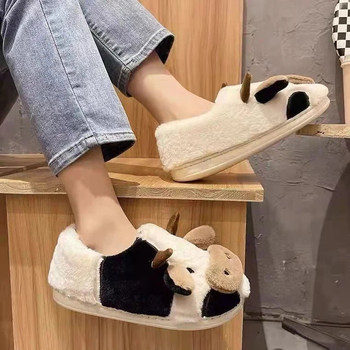 Fluffy Cow Slippers